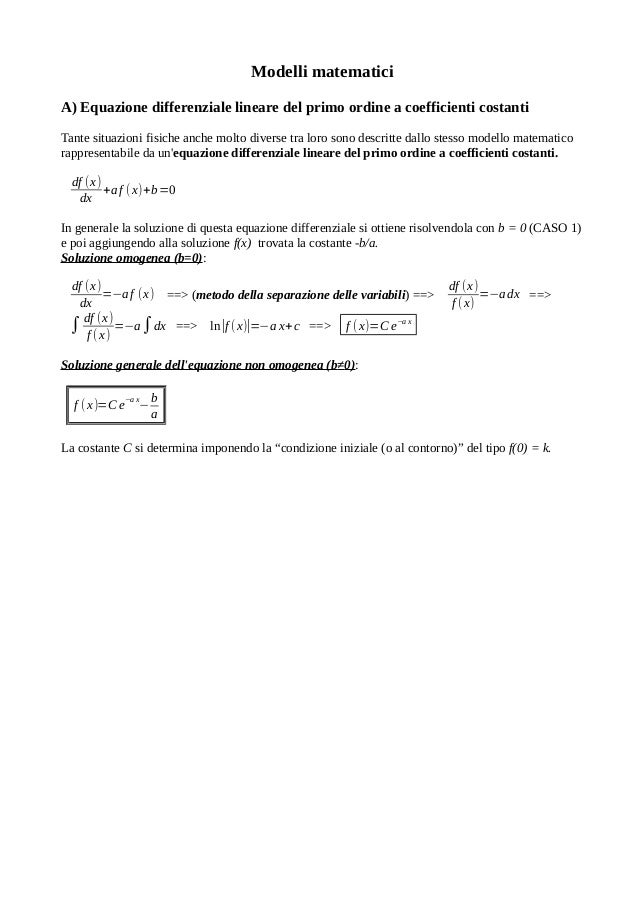 DI UN CONDENSATORE EQUAZIONE DIFFERENZIALE SCARICARE